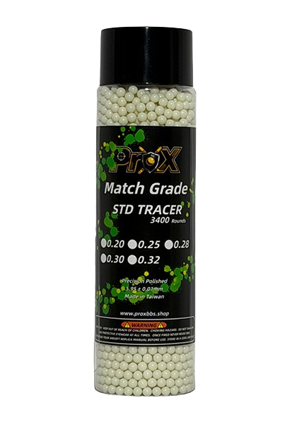 6mm Match Grade STD TRACER Airsoft BBs-3400 Rounds (Weight: 0.20g/0.25g /0.28g/0.30g/0.32g)