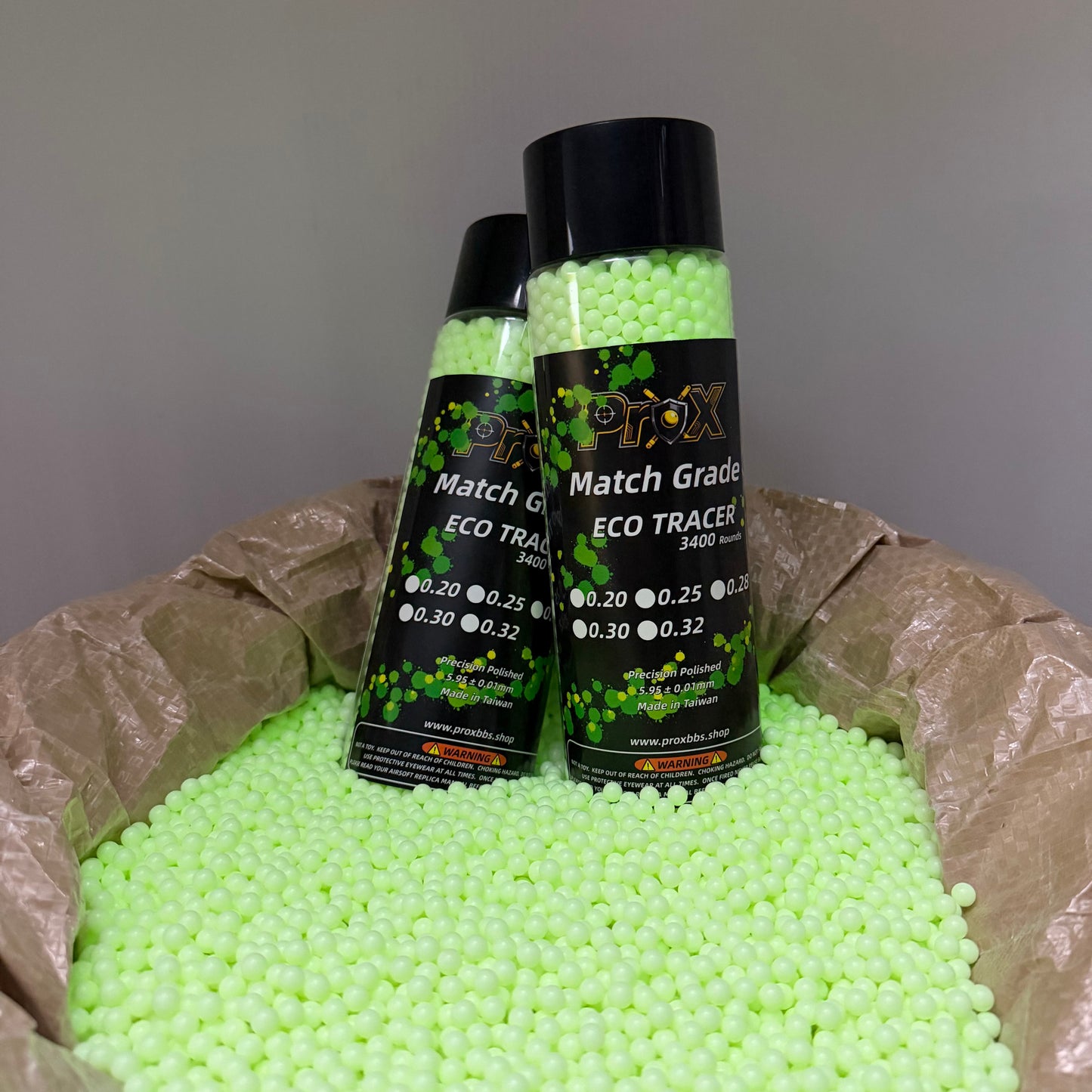 6mm Match Grade ECO TRACER Airsoft BBs-6800 Rounds (Weight: 0.20g+0.25g/0.25g+0.28g/0.30g+0.32g)