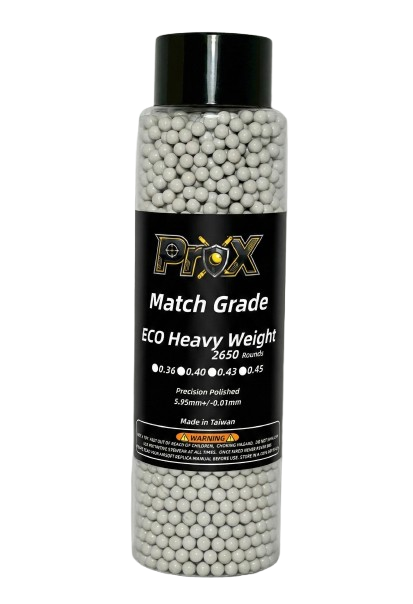 6mm Match Grade ECO  Heavy Weight Airsoft BBs-2650 Rounds (Weight: 0.36g/0.40g/0.43g/0.45g)