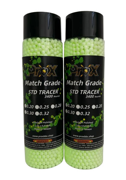 6mm Match Grade STD TRACER Airsoft BBs-6800 Rounds (Weight: 0.20g+0.25g/0.25g+0.28g /0.30g+0.32g)