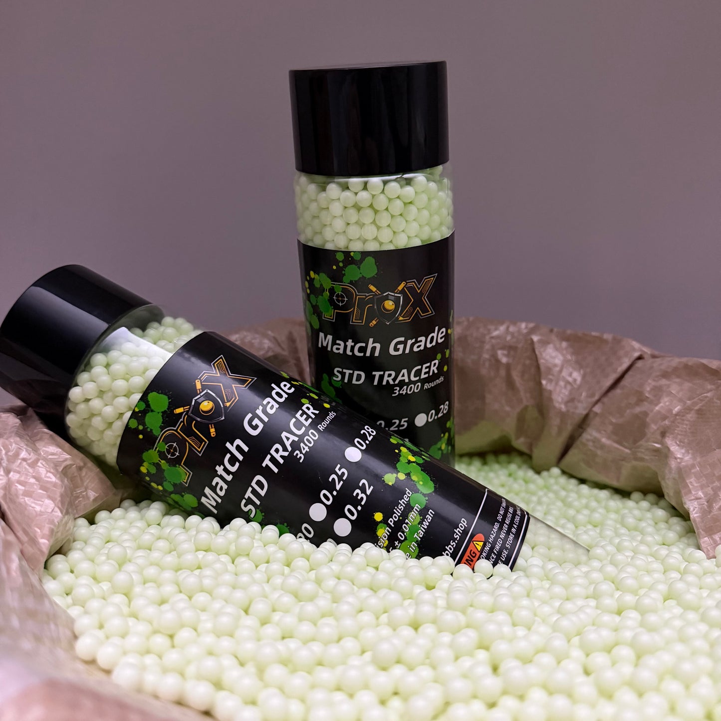 6mm Match Grade STD TRACER Airsoft BBs-6800 Rounds (Weight: 0.20g+0.25g/0.25g+0.28g /0.30g+0.32g)